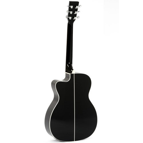 Sigma 000MC-1E-BK Guitars 000-14 Fret, Cutaway Solid Semi Acoustic Guitar - Black High Gloss Brand: Sigma