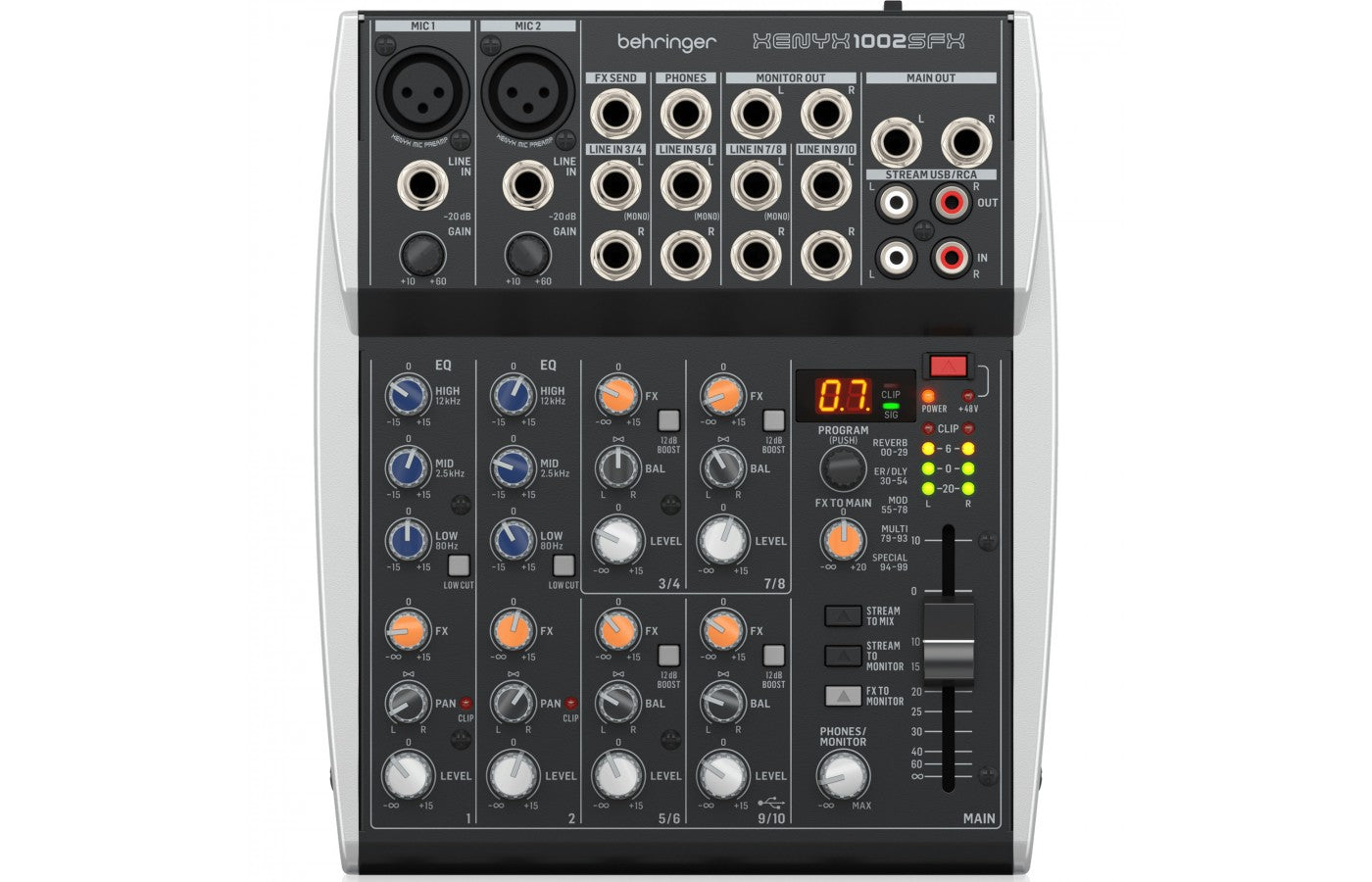 Behringer XENYX 1002SFX Analog Mixer with USB - 10 Input