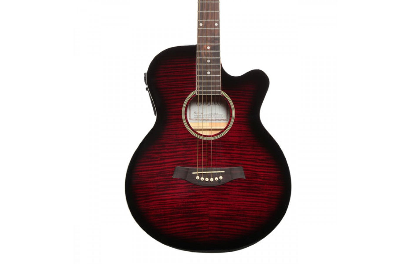 Carlos F511EQ-RDS Semi-Acoustic Guitar Shaded Red - Include Free Soft Case