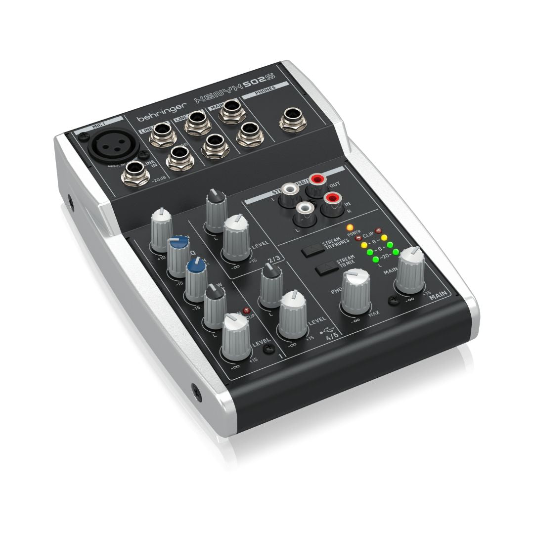 Behringer XENYX 502S Premium Analog 5-Input Mixer with USB Streaming Interface