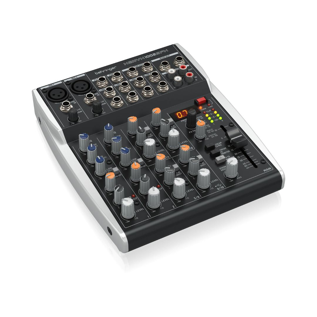 Behringer XENYX 1002SFX Premium Analog 10-Input Mixer with USB Streaming Interface Brands: BehringerSKU: 1002SFX