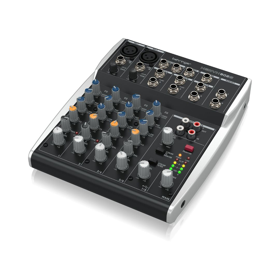 Behringer XENYX 802S Premium Analog 8-Input Mixer with USB Streaming Interface