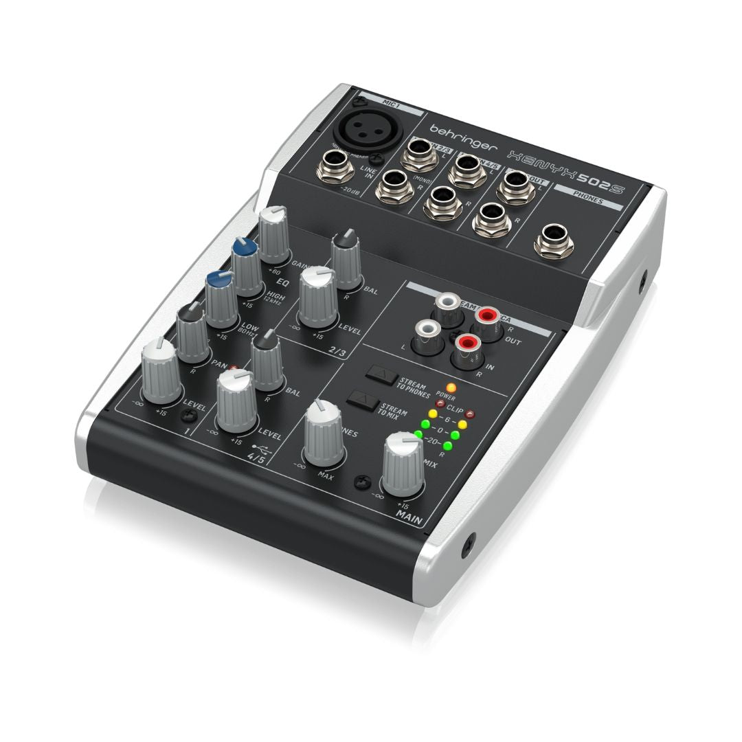 Behringer XENYX 502S Premium Analog 5-Input Mixer with USB Streaming Interface