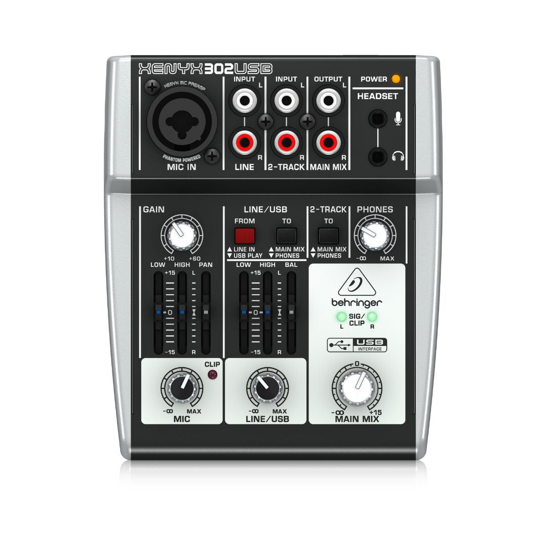 Behringer XENYX 302USB Premium 5-Input Mixer with USB/Audio Interface