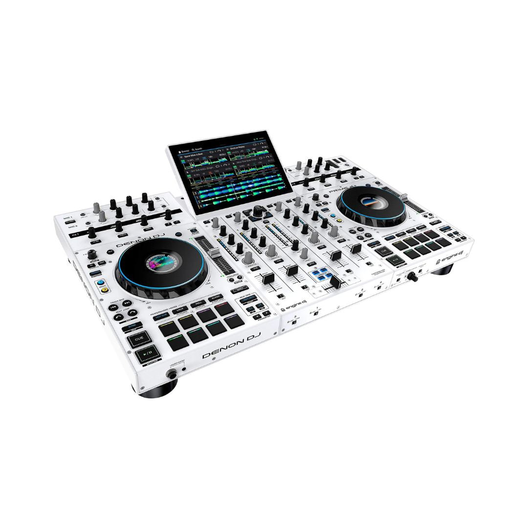 Denon DJ Prime 4+ Standalone 4-Deck DJ Controller (White) DJ