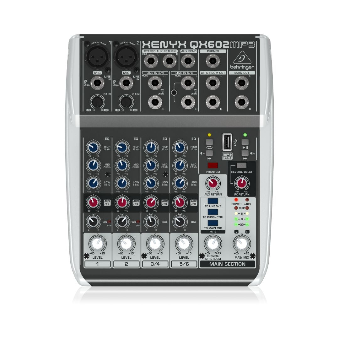 Behringer XENYX QX602MP3 Analog Mixer with USB MP3 Playback