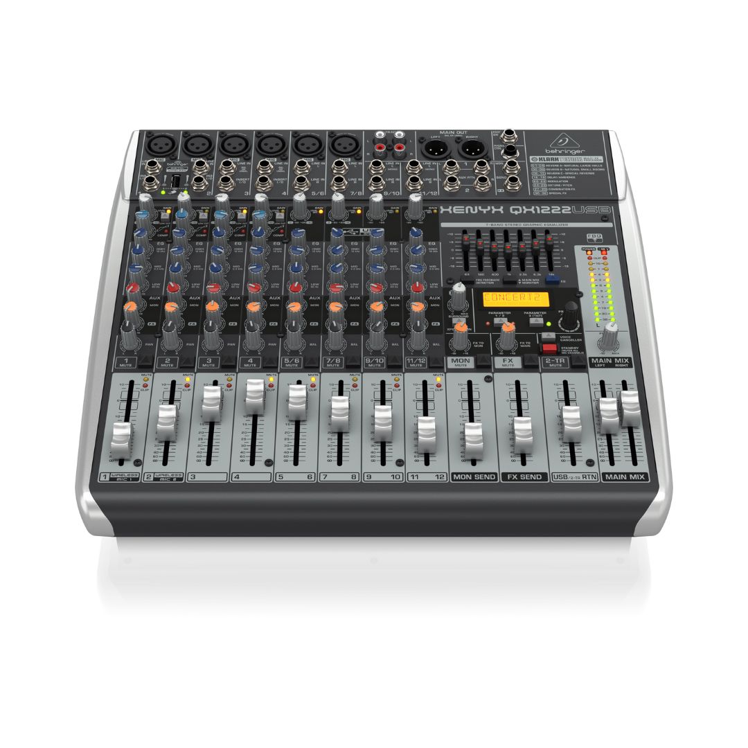 Behringer XENYX QX1222USB Analog Mixer with Wireless Option and USB/Audio Interface