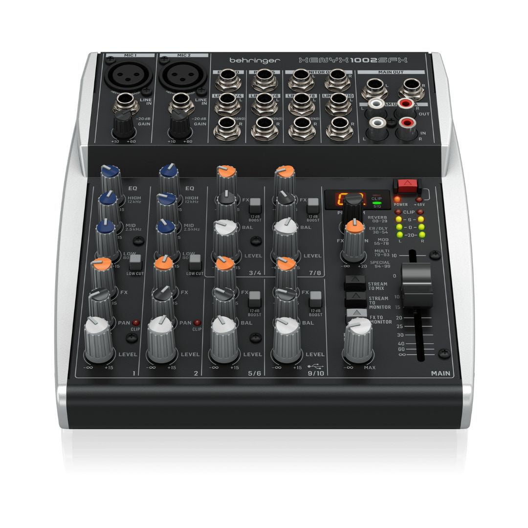 Behringer XENYX 1002SFX Premium Analog 10-Input Mixer with USB Streaming Interface Brands: BehringerSKU: 1002SFX