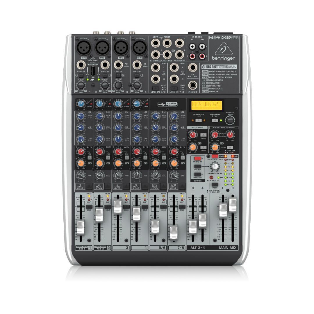 Behringer XENYX QX1204USB Analog Mixer with Wireless Option and USB/Audio Interface