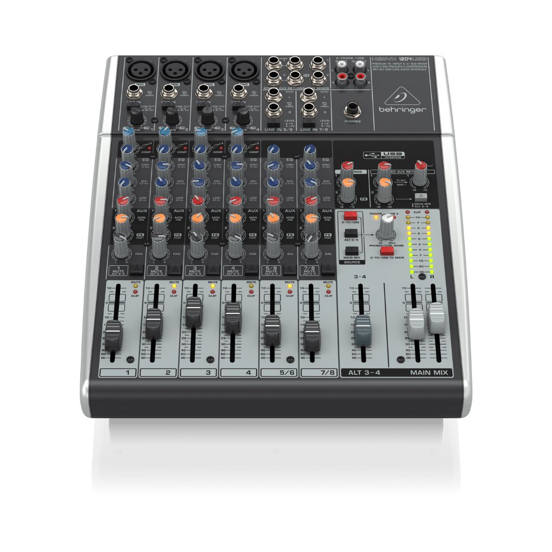 Behringer XENYX 1204USB Premium 12-Input 2/2-Bus Mixer with USB/Audio Interface