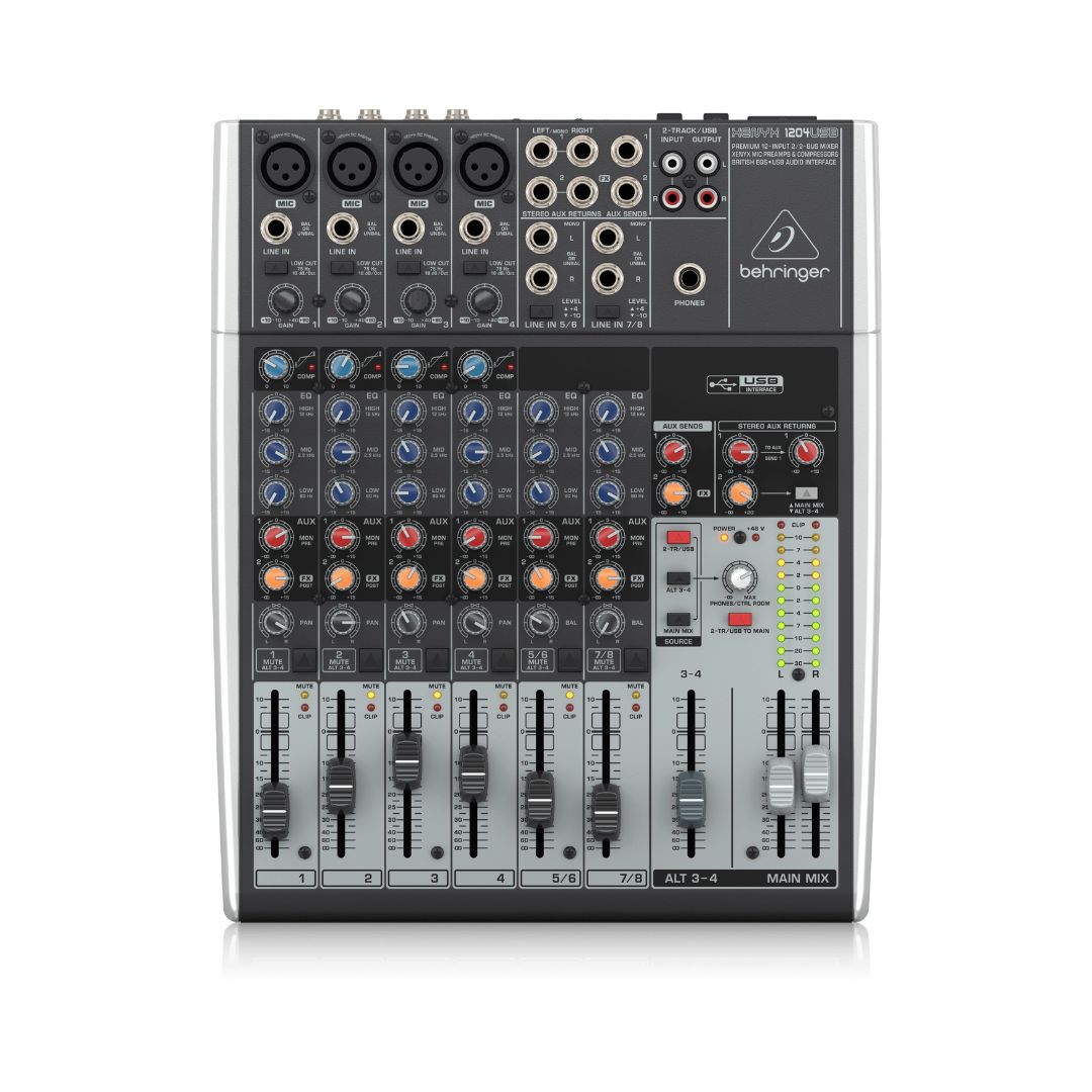 Behringer XENYX 1204USB Premium 12-Input 2/2-Bus Mixer with USB/Audio Interface