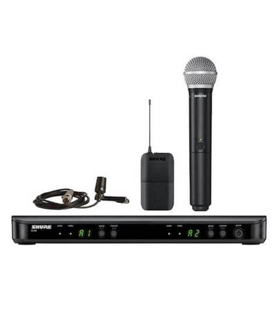 Shure BLX1288 Wireless Combo System with PG58 Handheld and CVL Lavalier