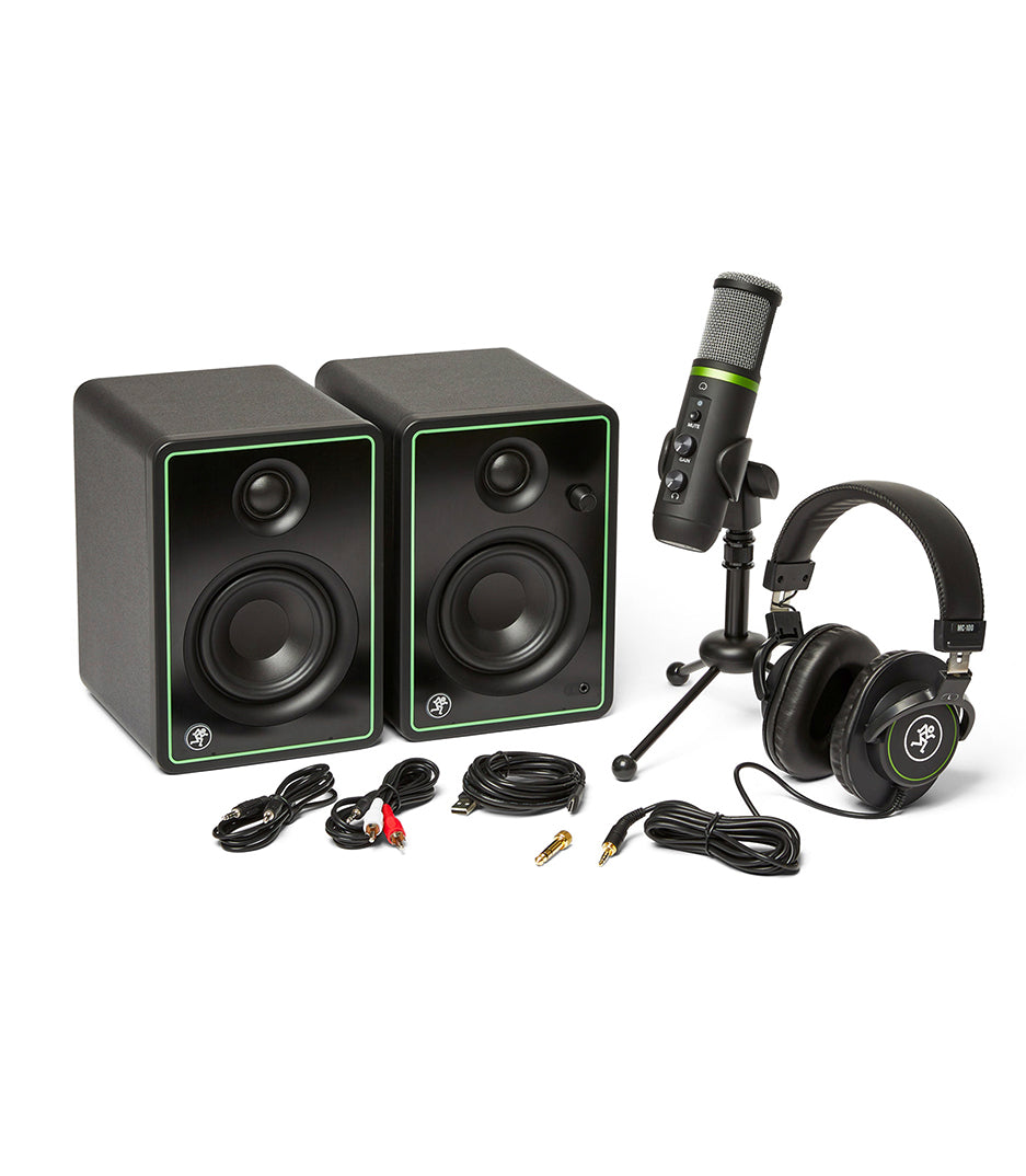 Mackie Creator Bundle is Content Bundle with Studio Monitors, USB Condenser Microphone & Headphone