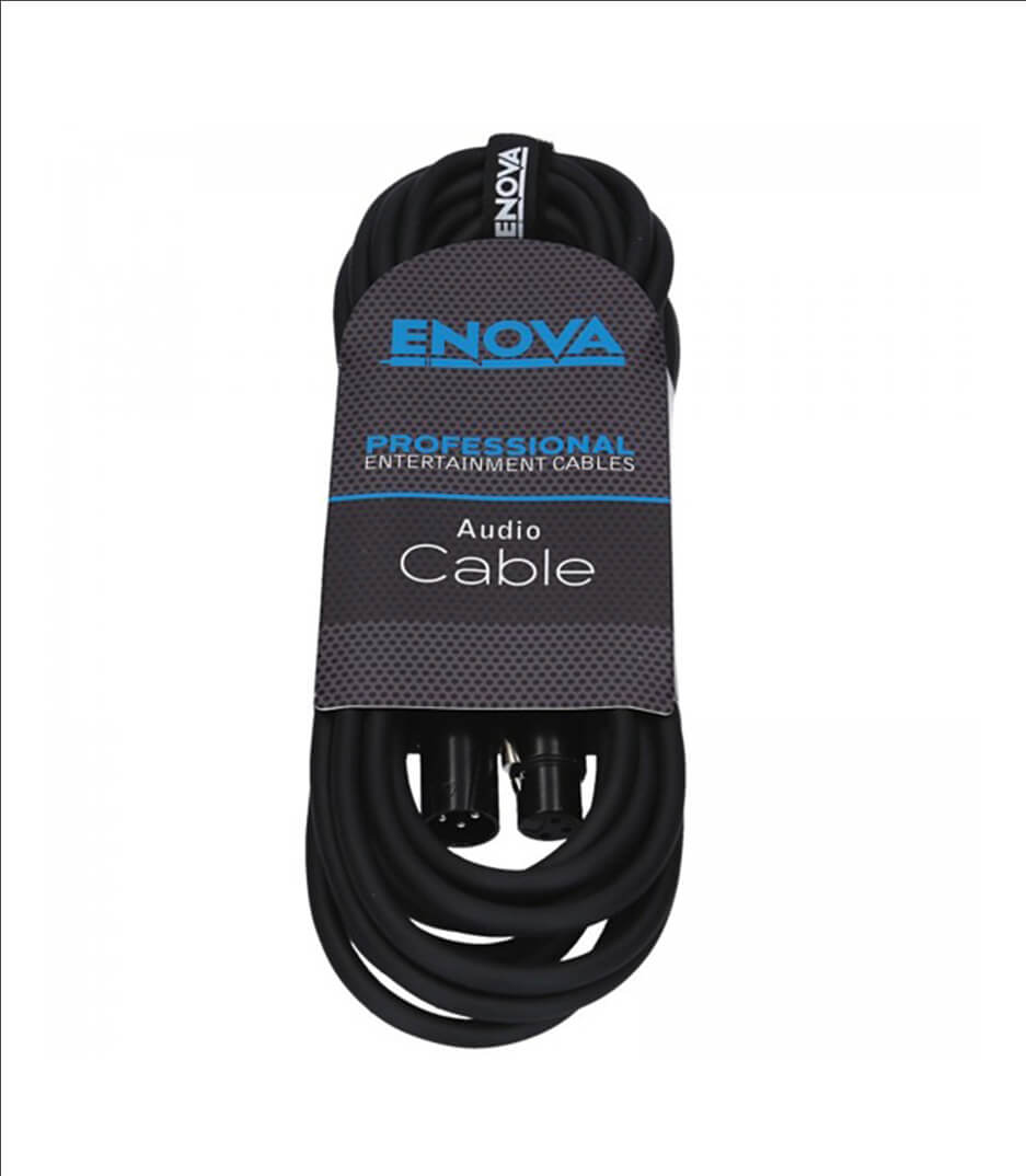 Enova 10 Meters XLR Female to XLR Male Microphone Cable 3-Pin Analogue & AES with Velcro