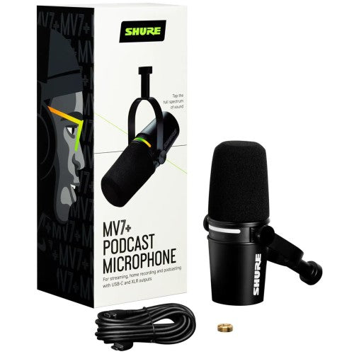 Shure MV7+-K Podcast Microphone - Black