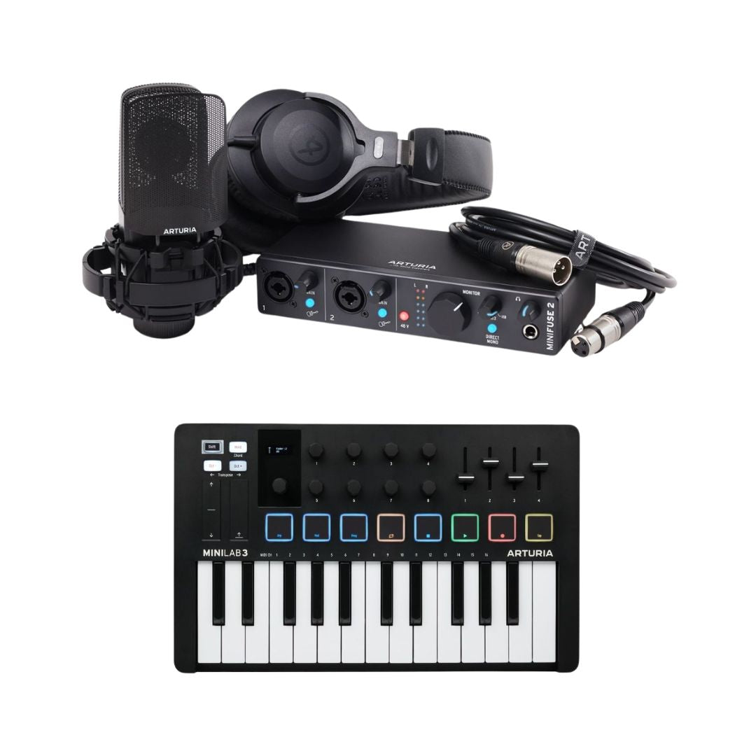 Arturia MiniFuse Recording Bundle Black & MiniLab Mk3 Black Brands: ArturiaSKU: MiniFuse Recording Bundle BK + MiniLab Mk3 BK