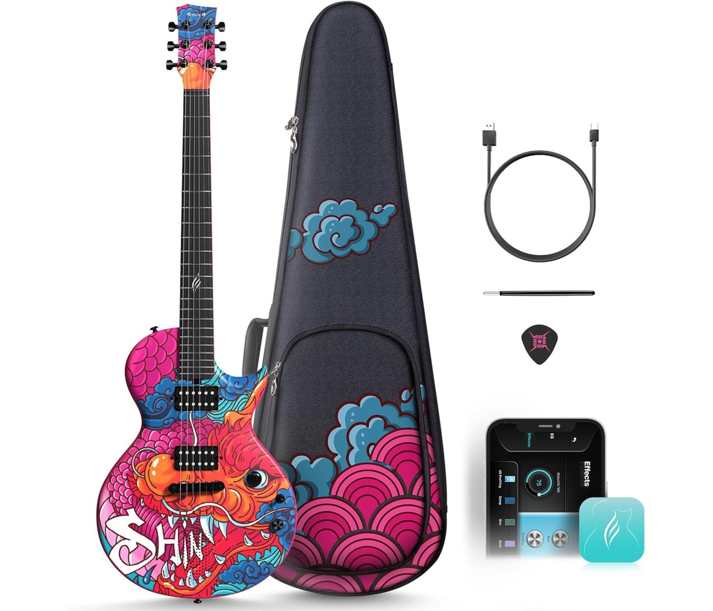 Enya Nova GoSonic/DR Smart Electric Guitar - Shin Dragon Brand: Enya Music