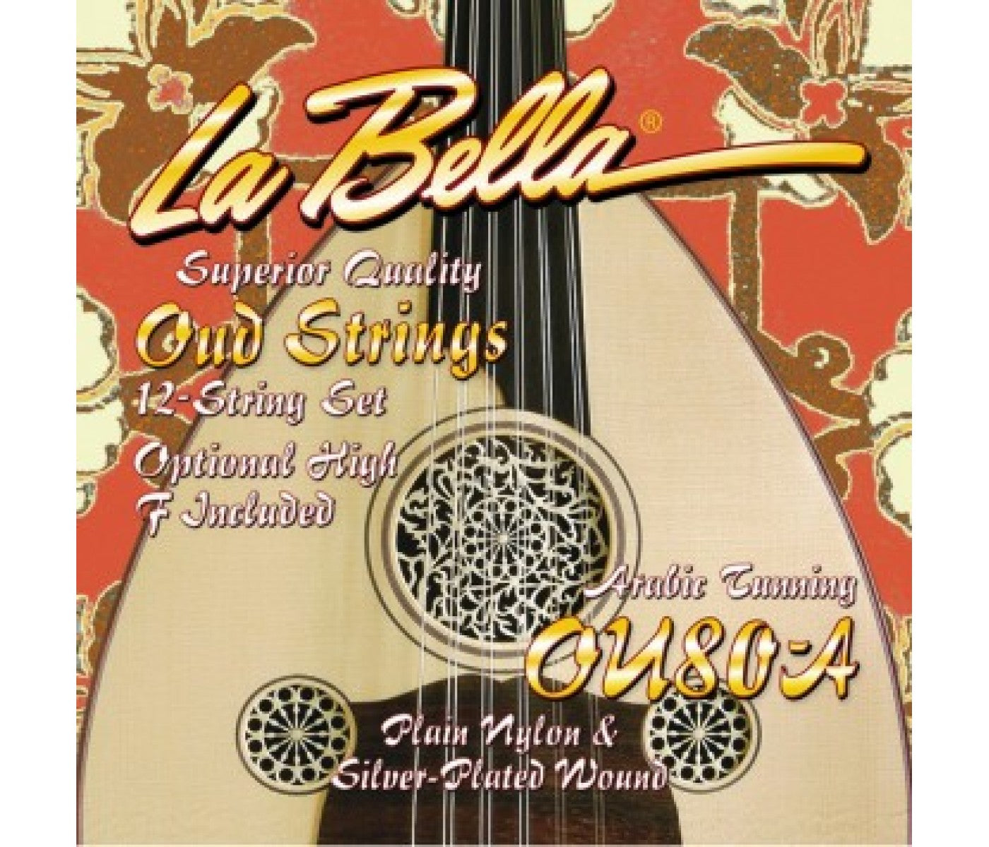 La Bella OU80A Oud String Arabic Tuning Nylon - Silver Plated Wound