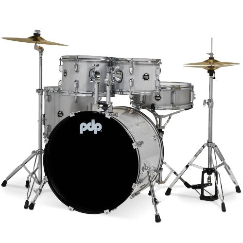 PDP Drums PDCE2015KTDW Center Stage 5-Pieces Drumset with Hardware and Cymbals - Diamond White Sparkle