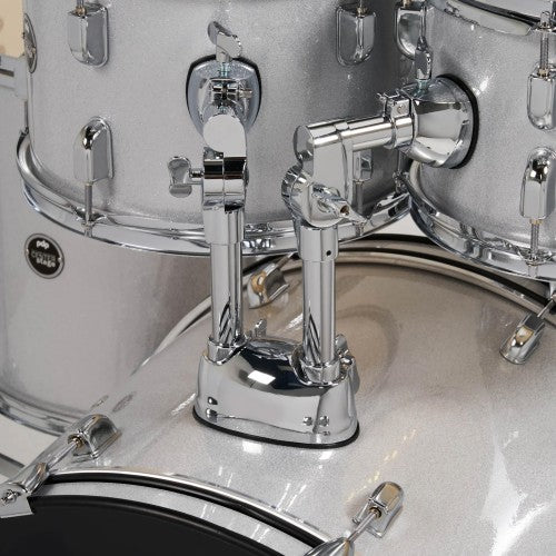 PDP Drums PDCE2015KTDW Center Stage 5-Pieces Drumset with Hardware and Cymbals - Diamond White Sparkle