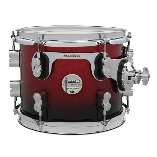 PDP Drums PDCM2215RB Concept Maple 5-Pieces Shell Pack - Red To Black Sparkle Fade - Without Cymbals Brand: PDP (Pacific Drums Percussion)