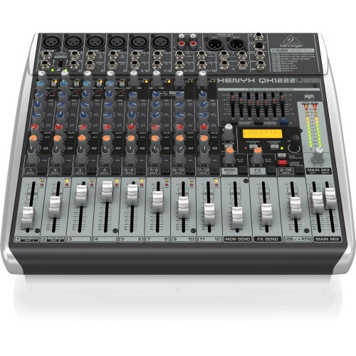 Behringer Xenyx QX1222USB Mixer with USB and Effects - 12 Channels