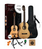 Ortega Picker's Pack, Full Size Classic Guitar Spruce Catalpa Natural Top & Back Gloss Finish with Accessories