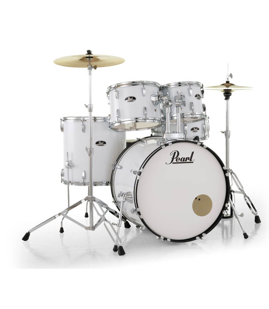 Pearl Roadshow 5-pcs Drum Set 2216B/1008T/1209T/1616F/1455S with Cymbal & Hardware Pure White Finish