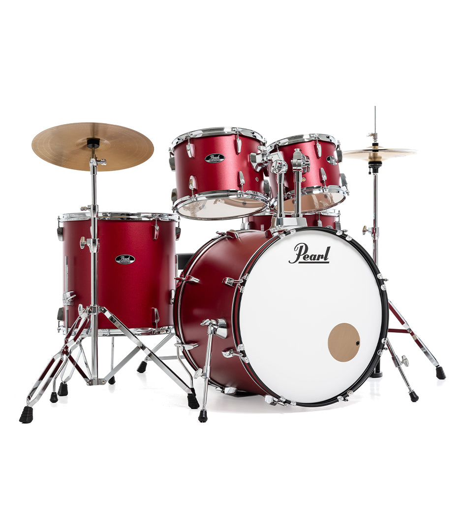 Pearl Roadshow 5pc Drum Set 2216B/1008T/1209T/1616F/1455S with Cymbal & Hardware Matte Red Finish