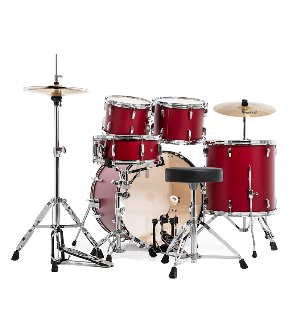 Pearl Roadshow 5pc Drum Set 2216B/1008T/1209T/1616F/1455S with Cymbal & Hardware Matte Red Finish