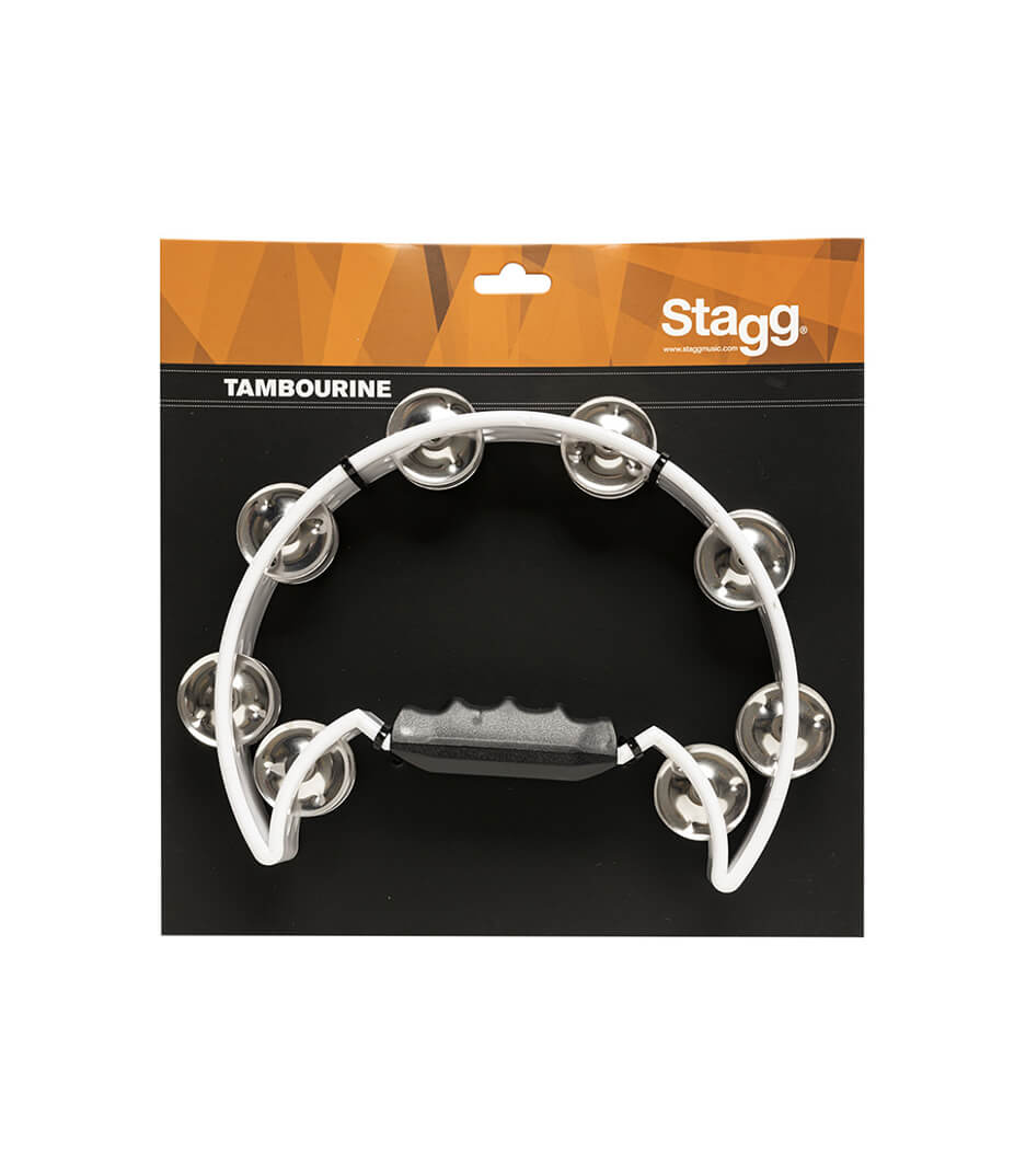 Stagg Cutaway Plastic Tambourine with 16 Jingles- WHIT