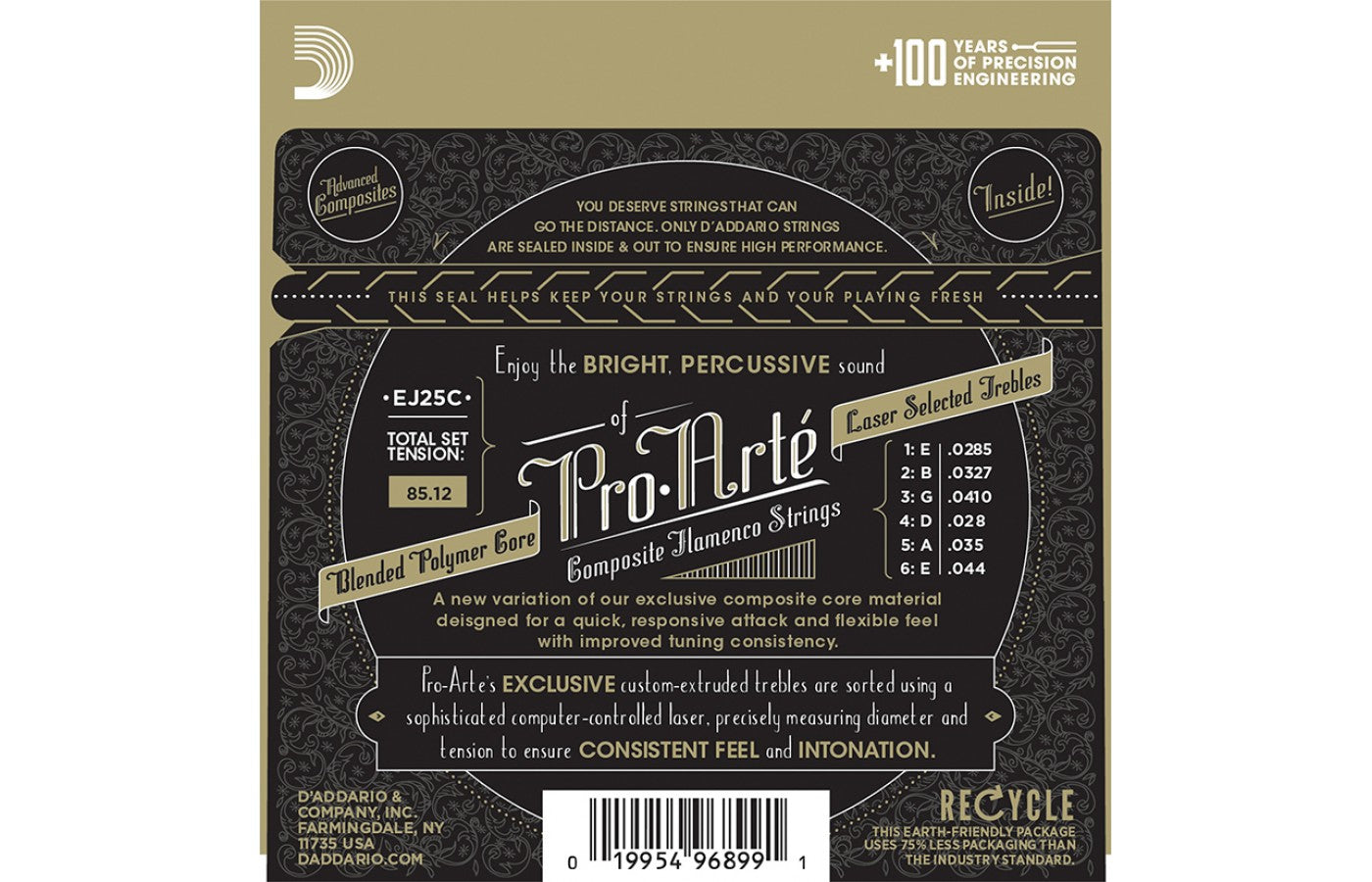 D'Addario EJ25C Pro-Arté Clear Nylon Composite Flamenco Guitar Strings - Clear Nylon